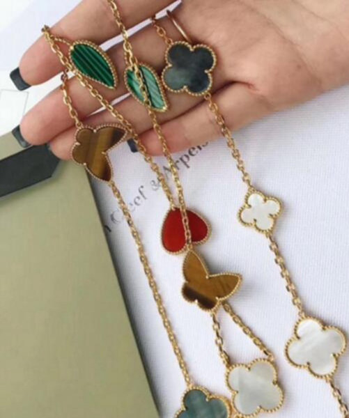 2019 Squandering long sweater chain four-leaf flower butterfly heart-shaped leaves multi-accessory necklace Free Shipping