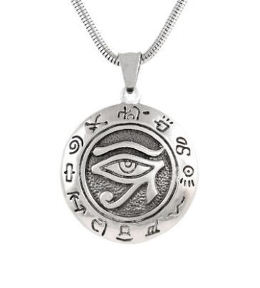 European and American retro horus eye pendant personality game king exorcising necklace creative punk men titanium steel pendant