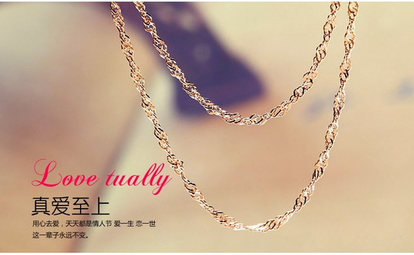 18k Rose Gold Plated 18inch 1 .2mm Wave Chain Key Pendant Retro Jewelry Factory Wholesale Simple Accessories Valentines To Send Girlfriend