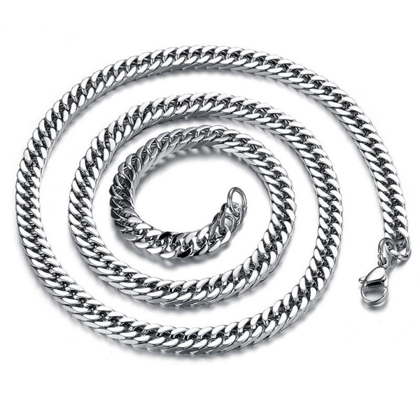 Silver Color Fashion Simple Men's Stainless Steel Chain Necklace Jewelry Gift for Men Boys Lady 743