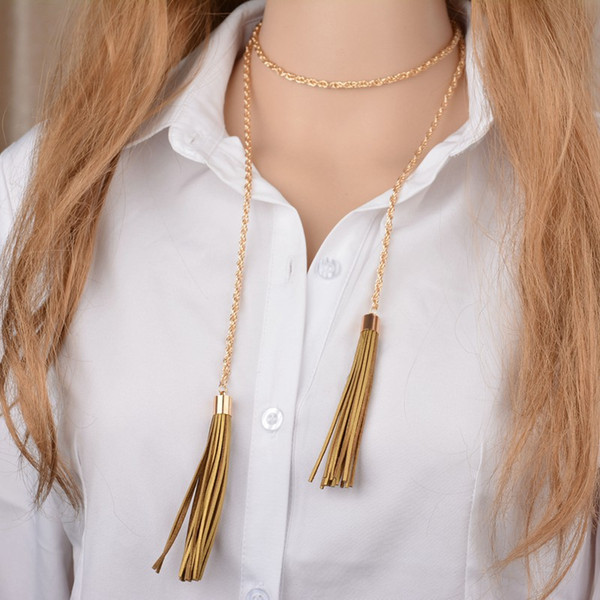 2018 New Arrival Female Pendant Necklace Tassel Long Winter Sweater Chain Necklace Hot Selling Women Necklace