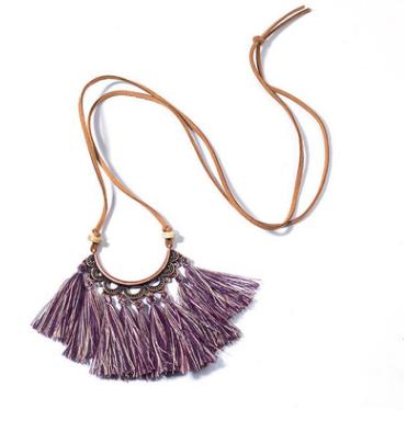 2018 european and american hot necklace european popular tassel long necklace fashion creative flowers retro sweater chainfor women