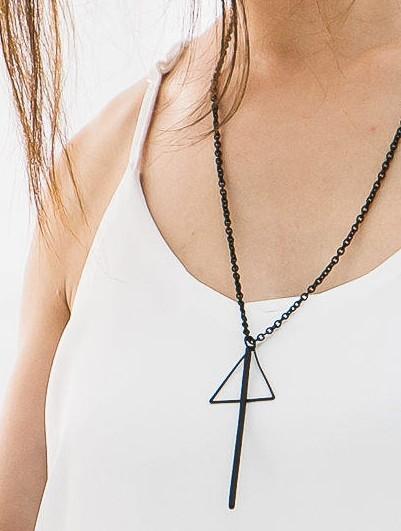 European and American foreign trade jewelry wholesale simple three-dimensional geometry age punk rock Fashion Necklace Chain