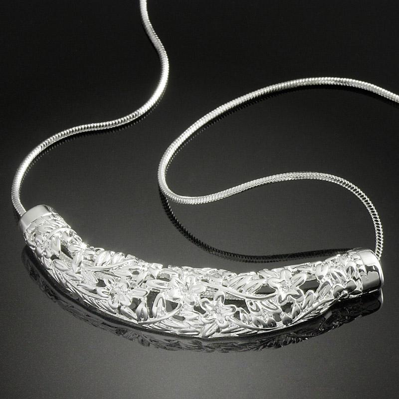 Newest Silver Necklace Sweater Chains Snake Chain Hollow Pendant 4pcs/lot low Prices Lady's Jewelry