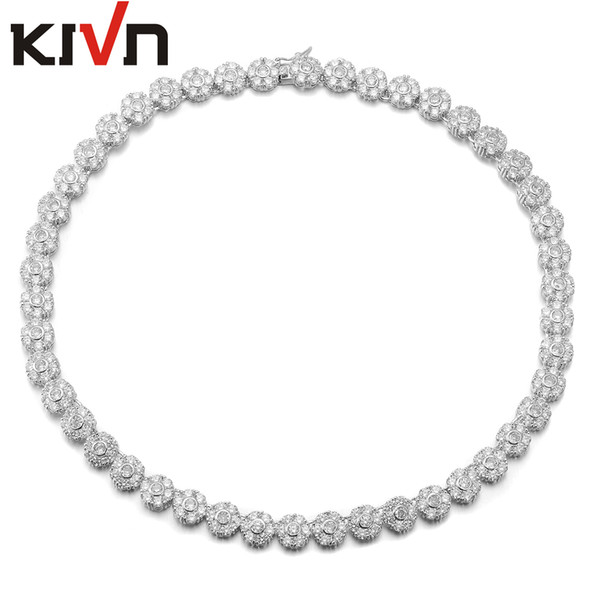 KIVN Fashion Jewelry Sparkling Flower CZ Cubic Zirconia Jewelry Bridal Necklaces for Women Birthday Christmas Gifts