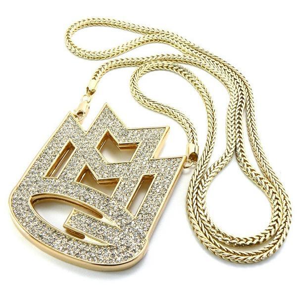 2016 European and American hip-hop HIPHOP high quality alloy diamond necklace pendant letter symbols