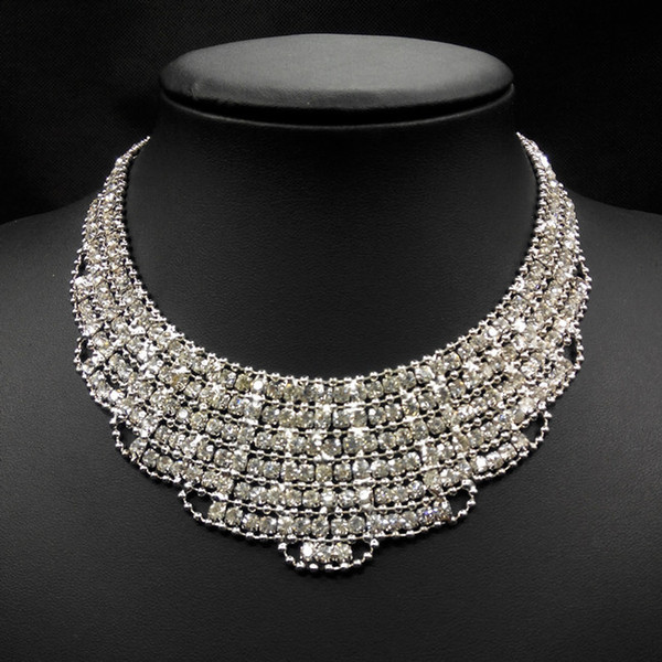 XZ063 Luxury Crystal Party Necklace For Women Statement Necklace Collares Fashion Necklaces & Pendants Jewelry For Women Wedding Jewelry