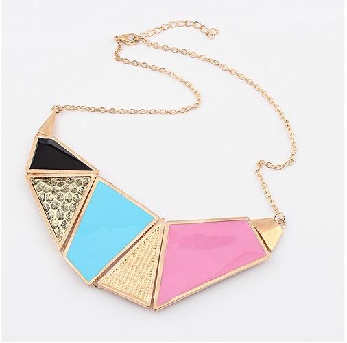 Punk Atmosphere Geometric Necklaces Bright Hit Colors Women Necklaces