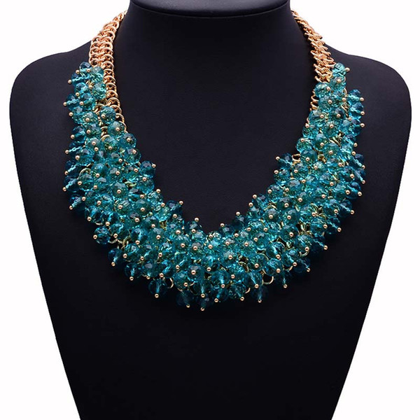 luxury 2017 NEW Hot Sale Fashion Necklace Collar Bib Necklaces & Pendants Chunky Crystal Statement Necklace Jewelry For Women