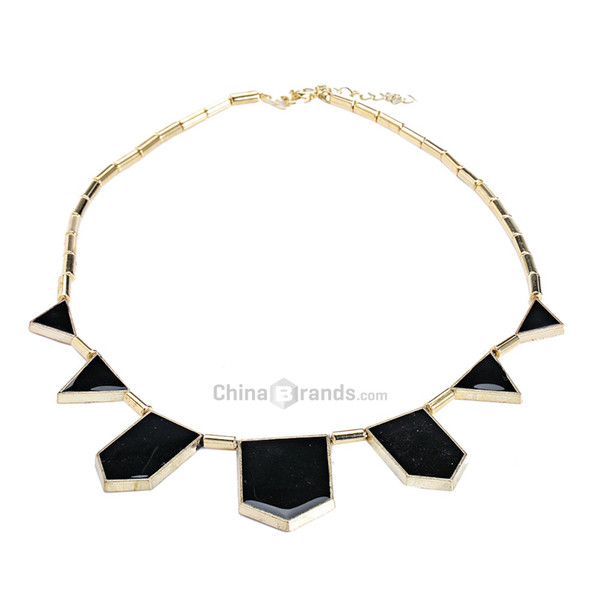 Personalized Black Geometric Shape Choker Disposition Bib Necklace