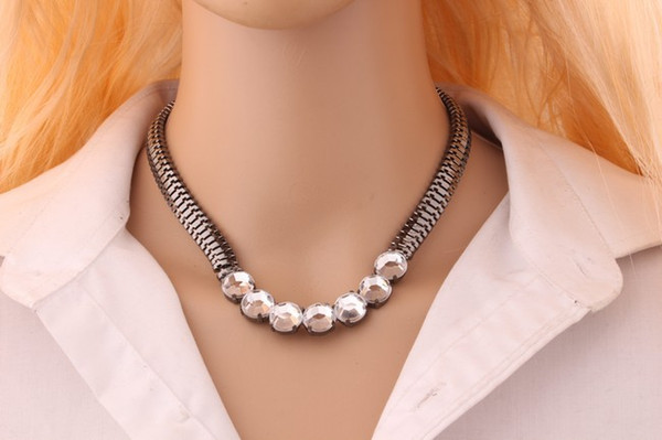 Punk Metal Rough Chain Flash Drill Necklace