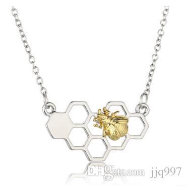 2016 new 3pcs lot Unique Design Jewelry S925 Sterling Silver Bee On The Honeycomb Necklace For Women Free Shipping hot sell