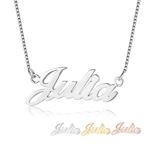 Personalized Russian Name Necklace 925 Sterling Silver Pendant Necklace Birthday Gift For Girlfriend Fine Jewelry(ne101640) Q190413