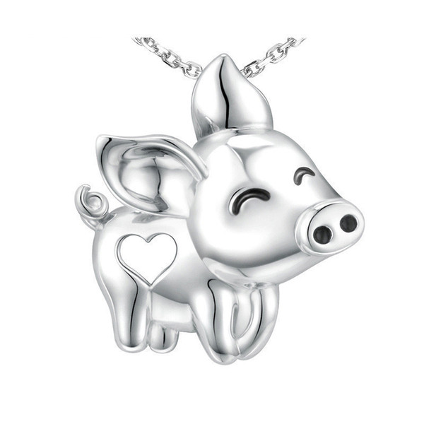 Strollgirl Unique Charms Gorgeous Pig Flying Pendant Necklace New Arrival 925 Sterling Silver Jewelry Animal For Women Girl Gift Q190413