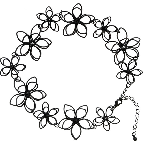 Fashion Creative Hand Metal Hollow Flower Necklace Fresh Chain Students Long Neck Collarbone Chain