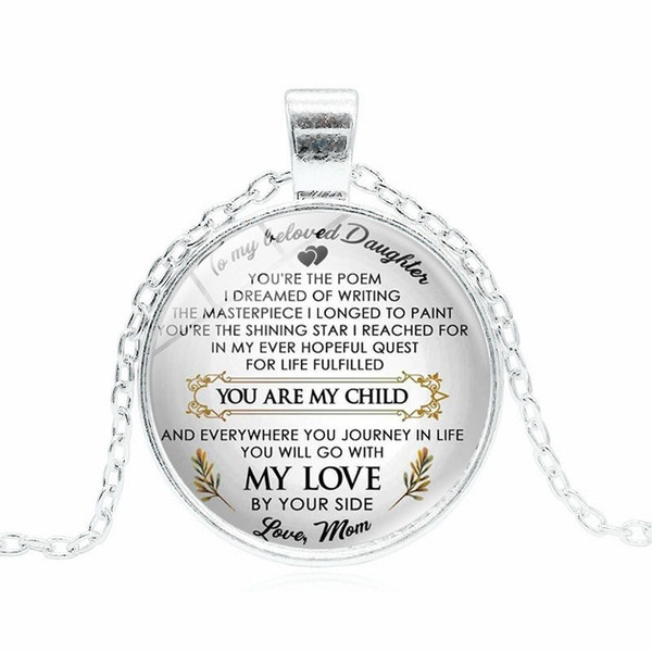 You Are My Child My Love Necklace Letter Mother Father Love Glass Cabochon Necklace Fashion Jewelry Will and Sandy drop Ship