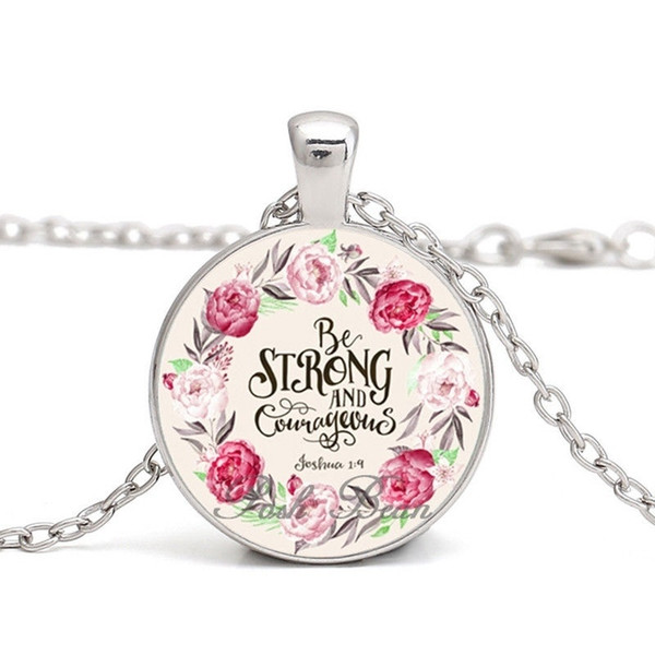 2019 new fashion Scripture Cabochon Glass Bible Saying Pendant Party Girl Women Necklace Gift