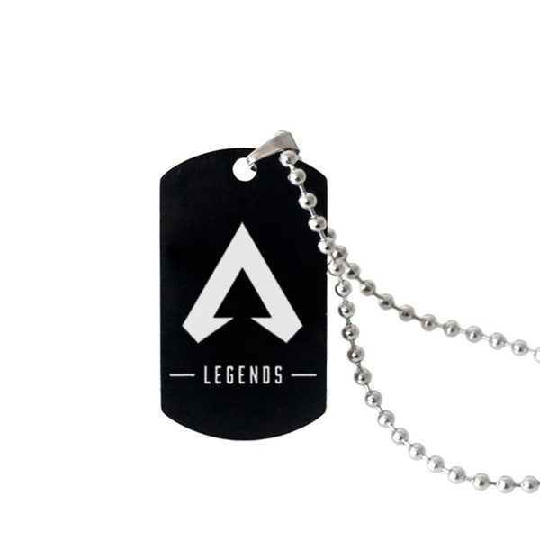 Apex Legends Pendant Necklace Black Stainless Steel Hot FPS Game Fans Souvenirs Gift Punk Style Men Women Necklaces Hot Fashion Jewelry