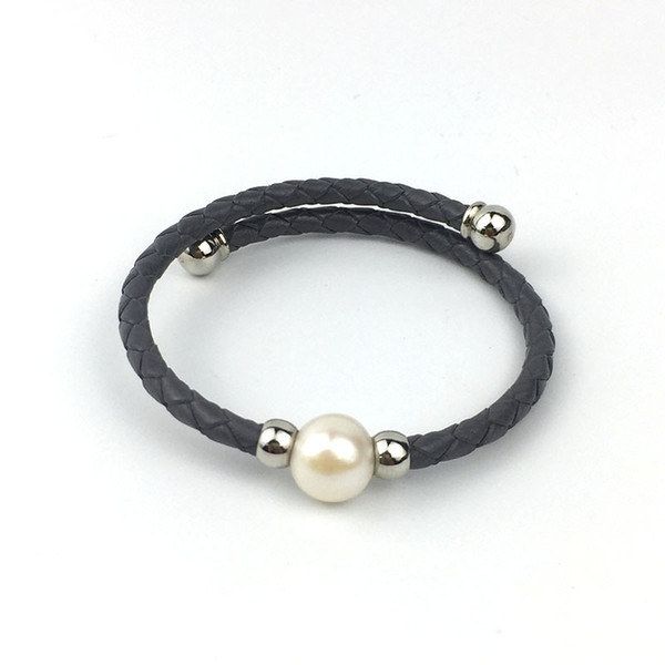 Kendra Style Wholesale Leather with Fresh Water Pearl Bracelet Adjustable New Arrival Inspirstiational 5 colors Handmake