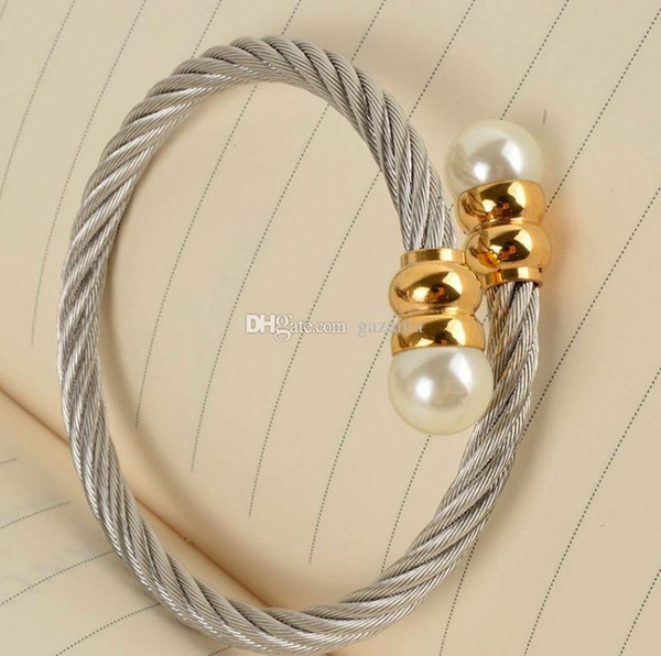 Luxury Brand Kendra Style Wholesale Stainless Steel with 2 pcs Shell Pearl Bracelet Adjustable New Arrival Inspirstiational Handmake