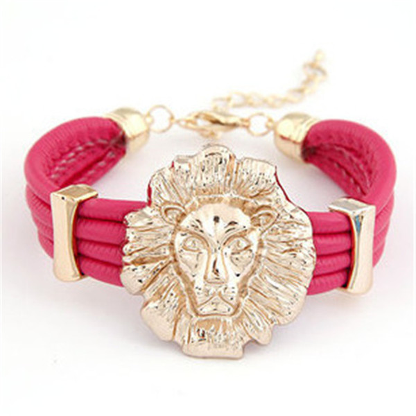 style fashion personality Bracelet lion head leather bracelet