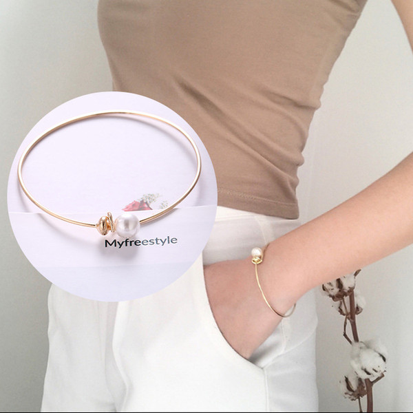 Temperament simple pearl opening adjustable bracelet female daily wild wholesale free shipping