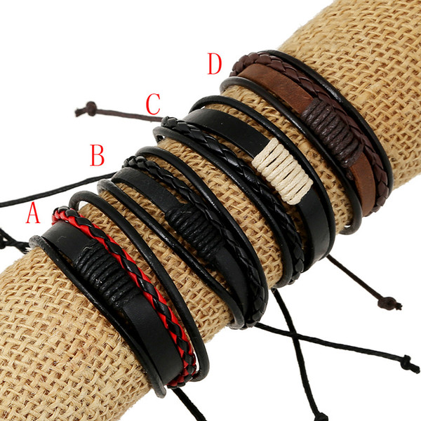 New Fashion Jewelry Leather Bracelets 30pcs Mixed Leather Cord Bracelets &Bangle for Women DIY Fashion Bracelet