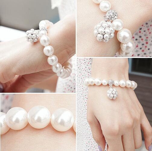 New fashion accessories sweet gentlewomen all match ball simulated pearl bracelet female for woman and man