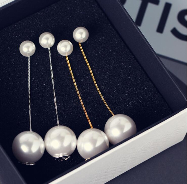 Pearl Long Tassel Luxury Designer Stud Earrings Double C Letters Ear Stud Earring Jewelry Accessories for Women Wedding Gift