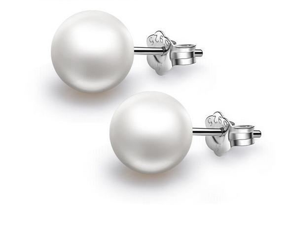 925 Sterling Silver Stud Earrings Fashion Jewelry Shell Pearl 6mm 8mm Simple Earring for Women Girls High Quality