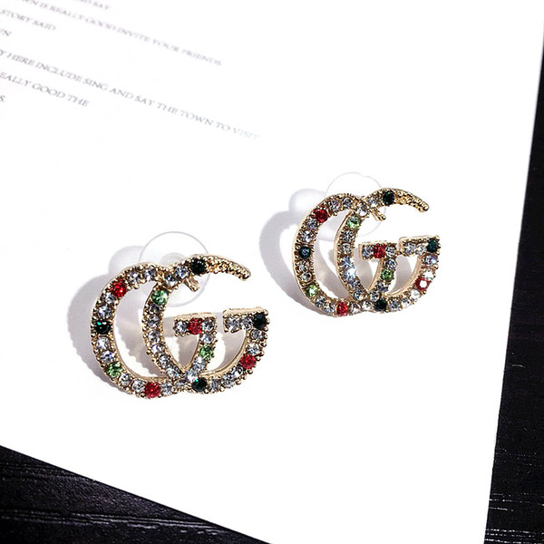 Designer brand Fashion Letters G Earrings Gold Silver Plated Ear Studs Double-G Earddrop For Women Girl Party Jewelry