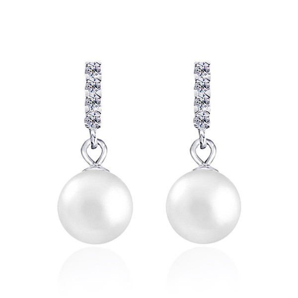 designer jewelry Pearl Earrings natural fleshwater pearl 925 Sterling Silver drop ear studs Classical ball Earrings brincos