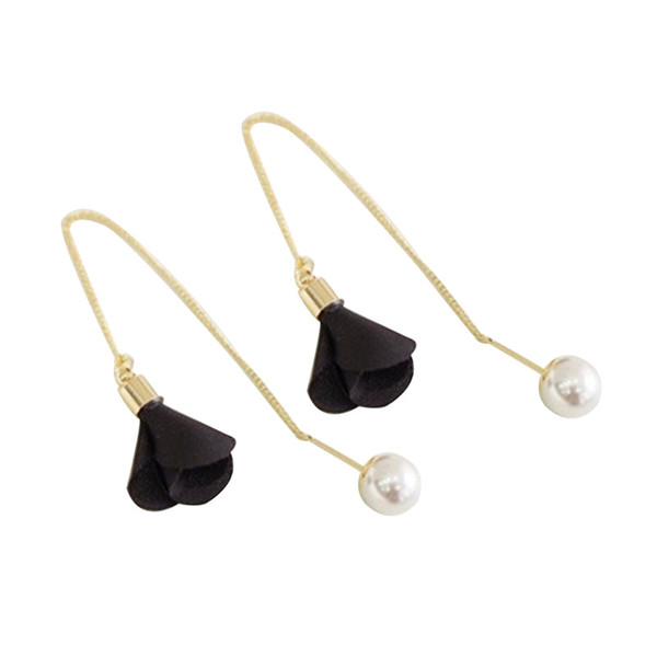 long Ear line women girls Tassel Earrings Fashion Pearl Earrings Flower Earrings For Women Jewelry