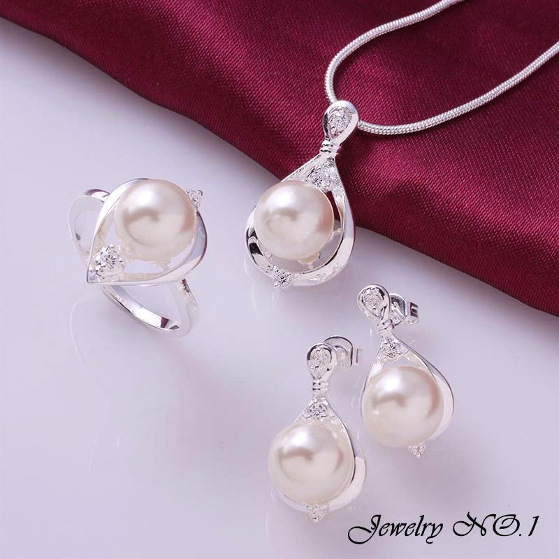 Wholesale-Jewelry Jewelry Sets 925 Sterling Silver Jewelry Jessica Alba Wedding Necklace Set Jewerly Elegant Lady Exquisite