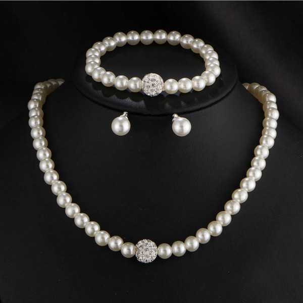 Baroque Pearl Jewelry Sets Necklace Bracelet Earrings Pearl Sets For Women Party Jewelry Wedding Jewlery Christmas Gift