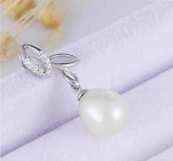 European and American fashion silver natural pearl pendant earrings female micro inlaid zircon earrings pendant two sets