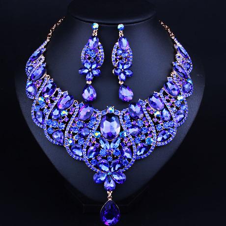 2017 Hot New Design Western Africa Hot Sale Jewelry 2 Sets Necklace Ring Earring For Woman Weddng Party Giveing Gift Nice Design Q-LL03