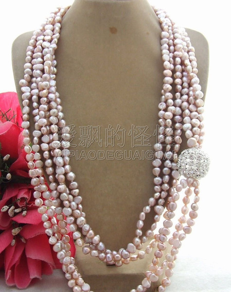 N082702 50'' 3Strands Pearl Necklace