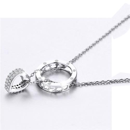 925 sterling silver woman jewelry pendants necklaces diy white gold circle heart love slider crystal cross chains diamante fashion 43cm 1pcs