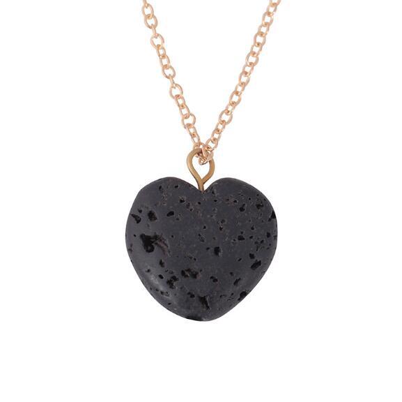 European and American jewelry natural stone lava volcanic stone necklace personal love pendant exquisite clavicle chain necklace wholesale