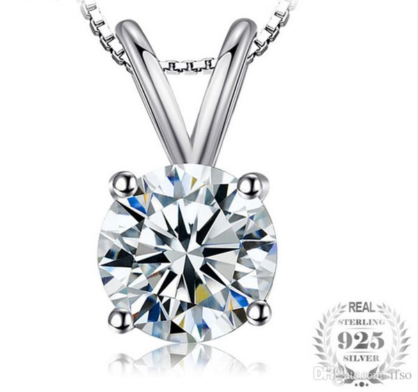 JewelryPalace Classic Round 1ct Solitaire Pendant 925 Sterling Silver Jewelry For Women Accessories Not Include a Chain