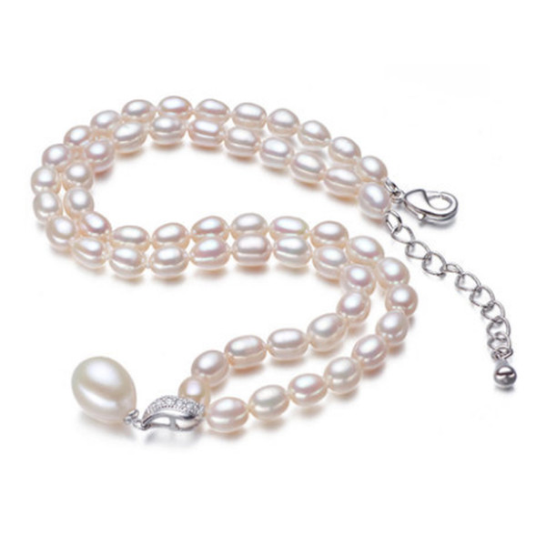 100% natural freshwater pearl necklace 6-7mm pearl 925 sterling silver jewelry for women best gifts