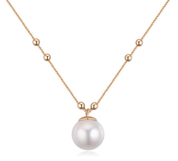 Choker Women 18K Gold Plated Necklaces Jewelry Luxury Elegant High Quality Pearl Clavicle Chain Necklaces Drop Shipping TN023