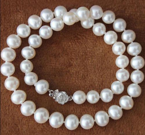 AAAA 8-9mm White South Akoya Sea Pearl Necklace 18''LL33