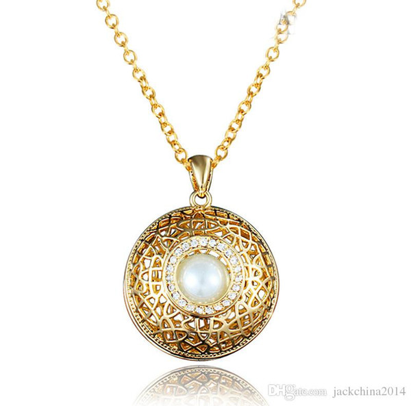 Brand New Vintage Net Pendant 2018 Arrival Fashion Jewelry 18K Gold Fill Pearl Party Cool Girls Pave AAA CZ Wedding Necklace For Women Gift