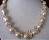 New buy fine pearl jewelry Natural HUGE 20INCHES 22-25MM NATURAL SEA BAROQUE WHITE PEARLS NECKLACE 14k