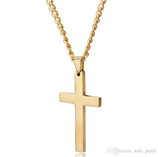 Man Pendant necklace Hip Hop Gold silver cross Pendant Jewelry mens necklace stainless steel with iced out chains stainless steel jewelry