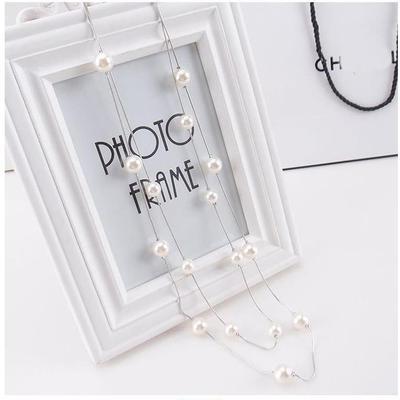 2018 Long Double Layer Simulated Pearls Necklaces Clavicle Fashion Jewelry Sweater Chain Necklace For Women NEW Arrival