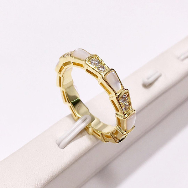 Fashion Snake Shape Ring Diamonds Jewelry Rose Gold-color Bague Serpent Rings For Women Cute Party Jewelry