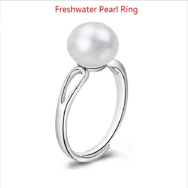 Natural Freshwater Pearl Ring Real Genuine Cultured Pearl Ring Jewelry 925 Silver Pearl Rings for Women Wedding Party